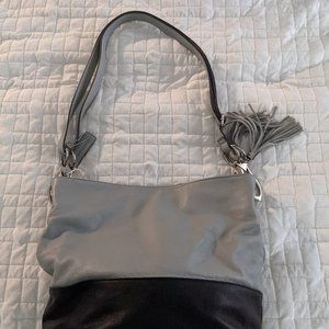 Light Grey and Black Wilsons Leather Handbag